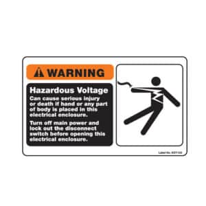 Hazardous Voltage Warning Labels