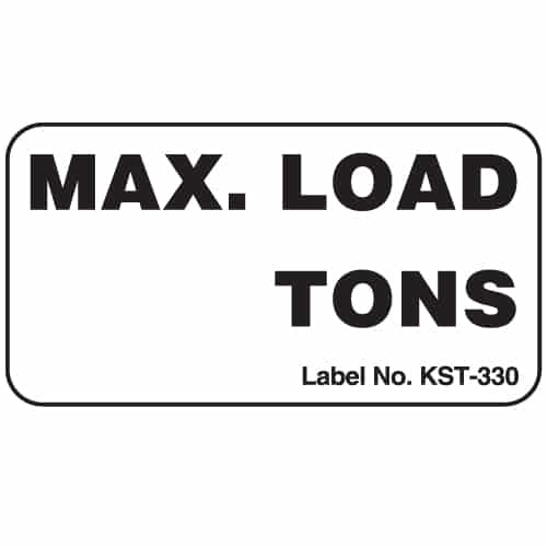 Maximum Load Safety Block Label
