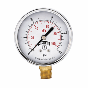 Winters High Pressure Gauge 0-15 PSI