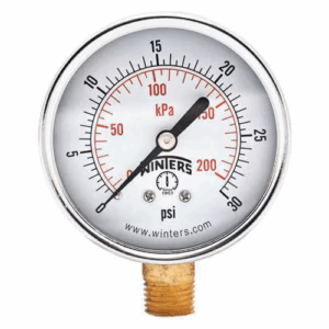 Winters High Pressure Gauge 0-30 PSI