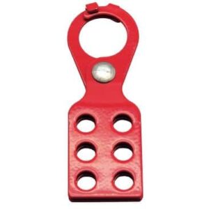 Lockout Hasp, Steel, Red -1" Diameter