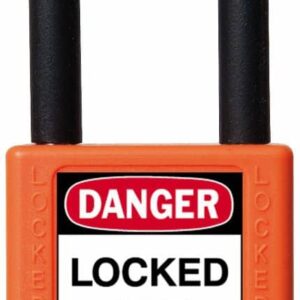 Padlock, 1.5" Shackle, Orange, Keyed Different