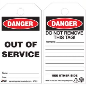 Lockout Tags-Out of Service,  Pkgs. of 10