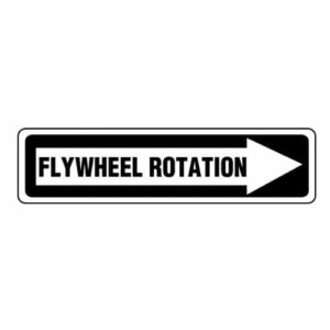 Flywheel Rotation Sign||