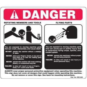 Danger Sign For Cutting and Turning Machinery|