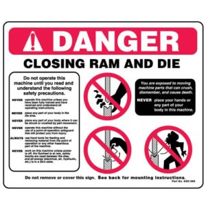Press Brake Danger Signs||