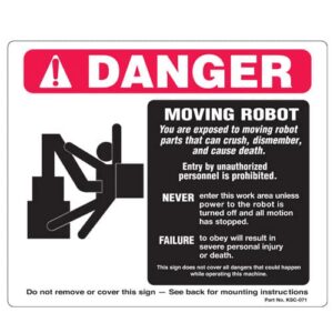 Danger Sign for Down-Acting Machines||