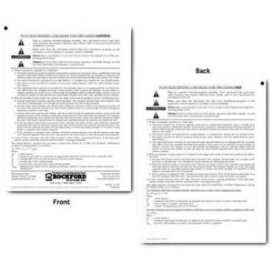Function-Testing Checklist for Two-Hand Control and Two-Hand Trip
